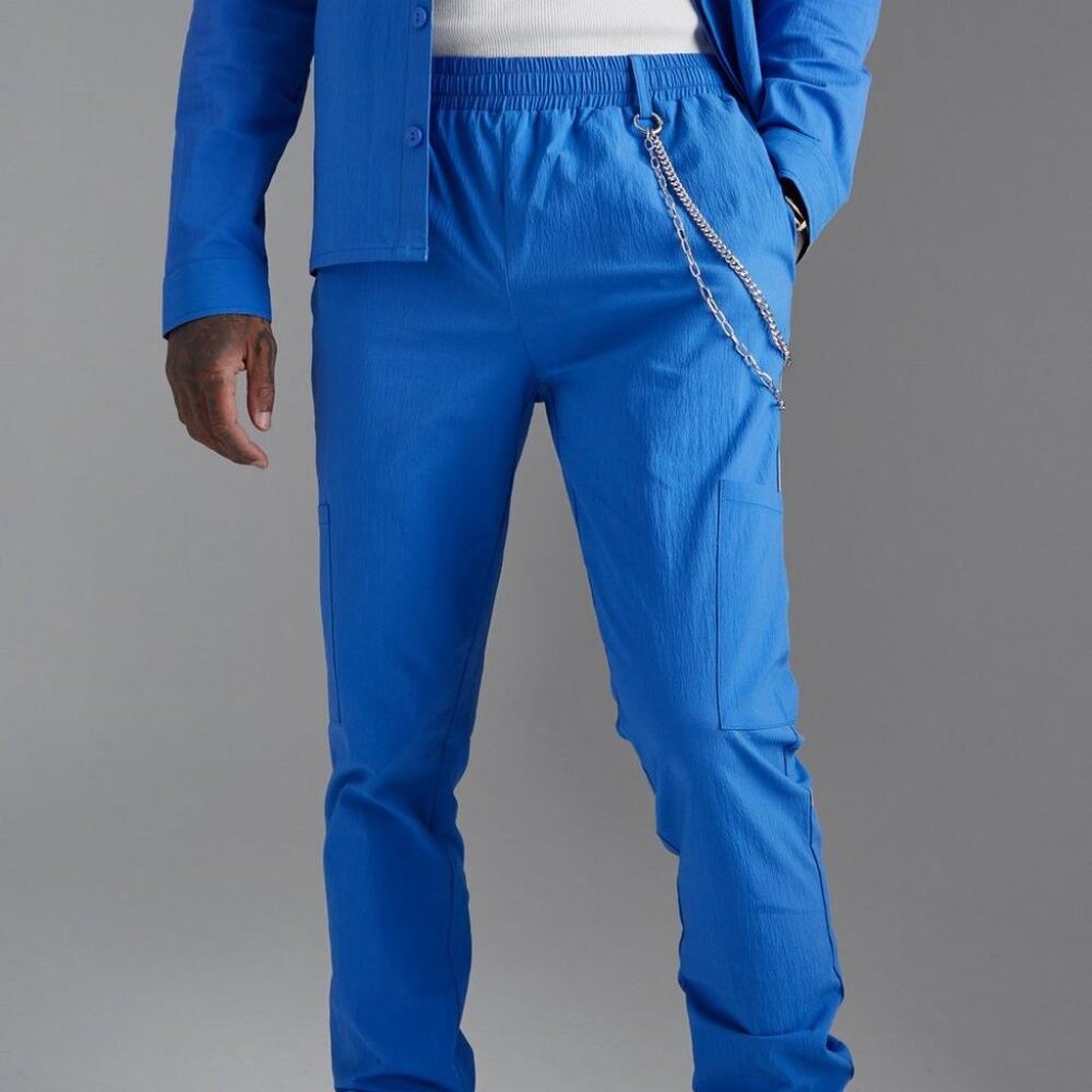 [Medium] Boohoo Man Skinny Crinkle Cargo Jogger Pants